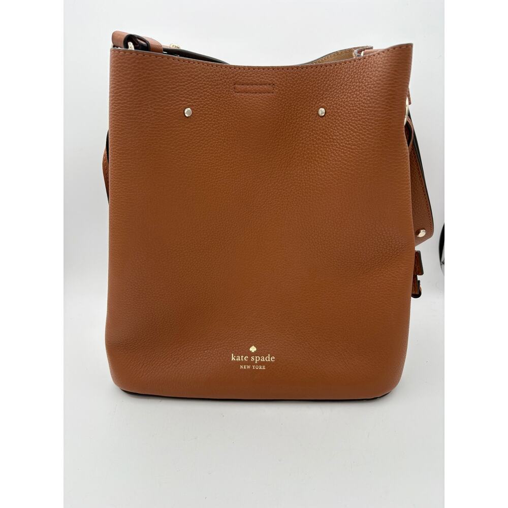 Women’s Kate Spade Coffee Brown Leather Shoulder Purse - Picture 3 of 5